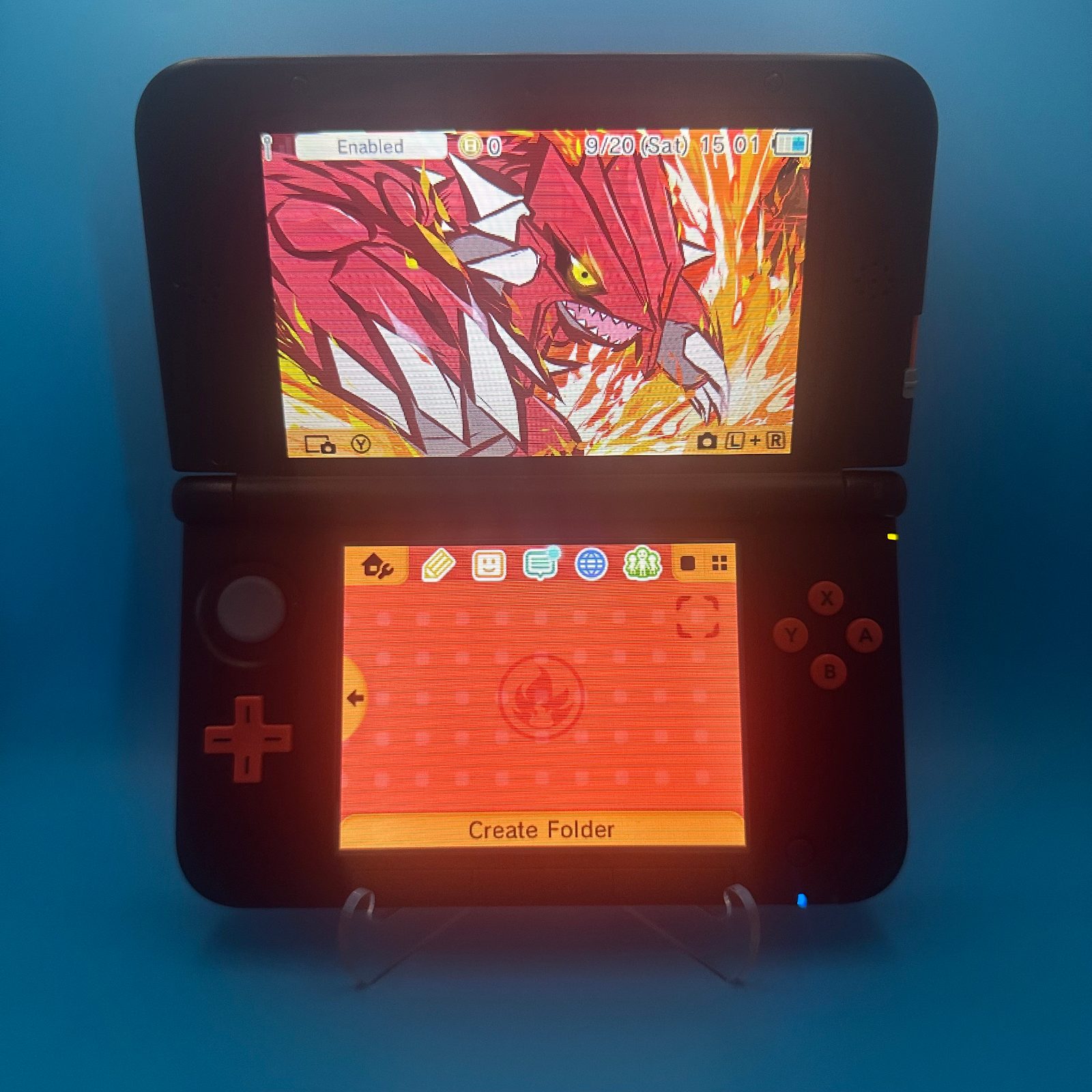 New Nintendo 3DS XL โ Monster Hunter X Edition ๐ฎ๐ฅ | 64GB SD Card + Preloaded Games thumbnail 7